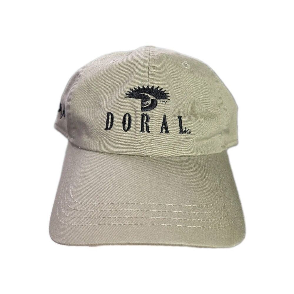 Doral Golf Dad Hat Khaki Adjustable Strapback Ahead Extreme Fit Baseball Cap EUC
